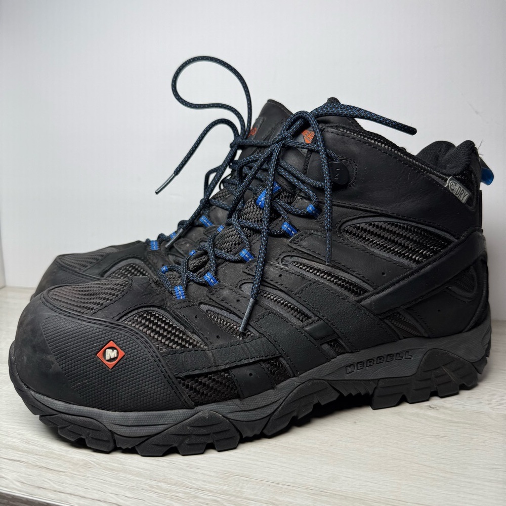 Merrell Men's Moab 2 Vent Mid Waterproof CT Black Work Boot Size 12